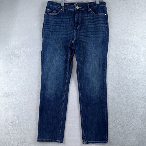 Simply Vera Vera Wang Straight Leg Jeans Womens Size 14 Mid Rise Blue - Picture 1 of 12